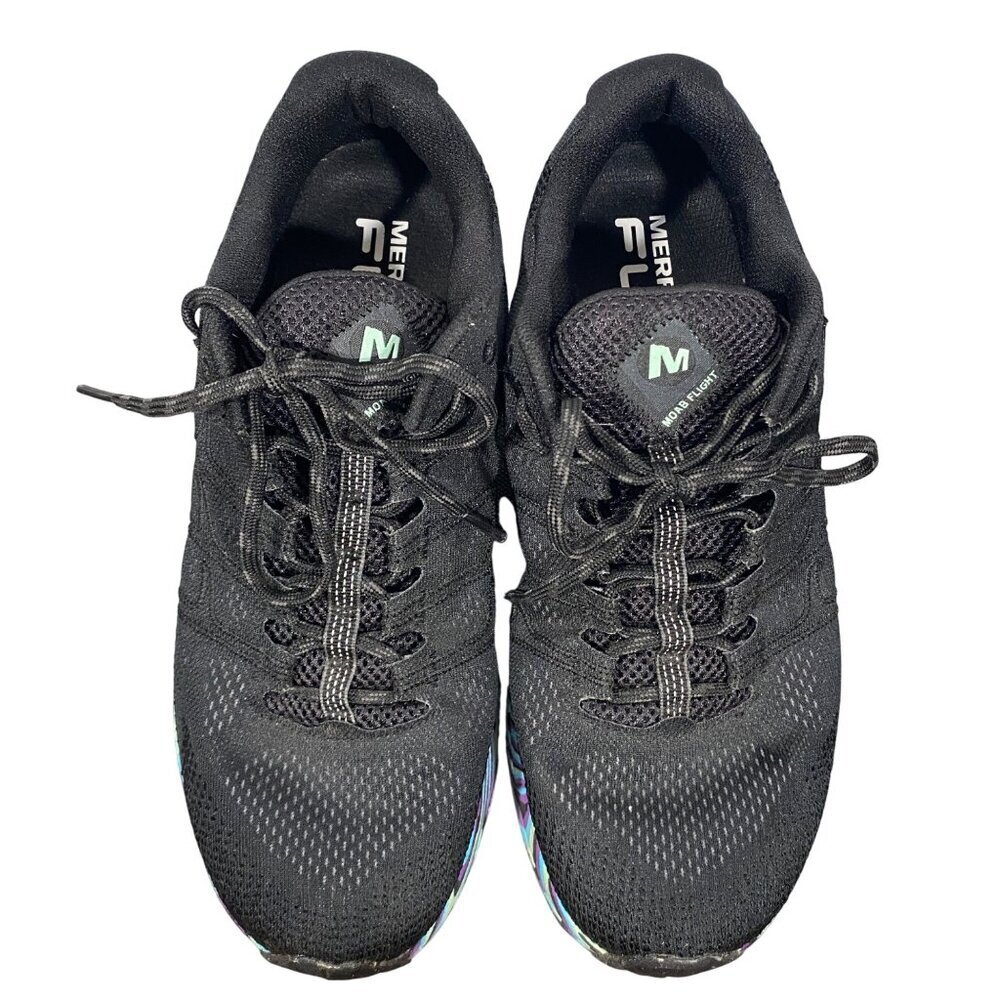 Merrell Moab flight trail Floatpro Running Shoes Black Marble Vibram Sole 8.5